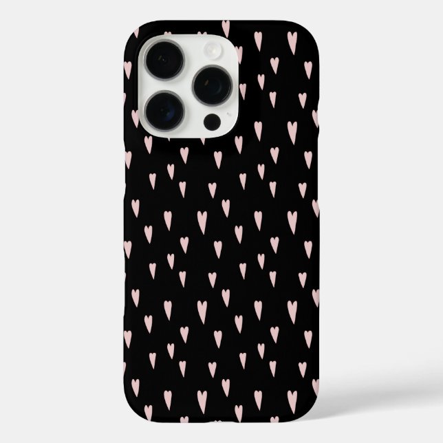 Black and Pink Heart Case-Mate iPhone Case (Back)
