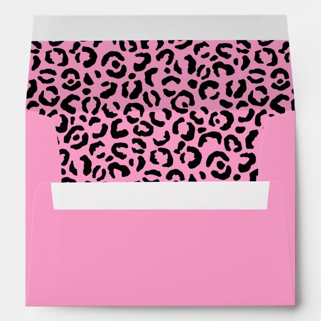 Black and Pink Leopard Girly Glam Envelope (Back (Bottom))