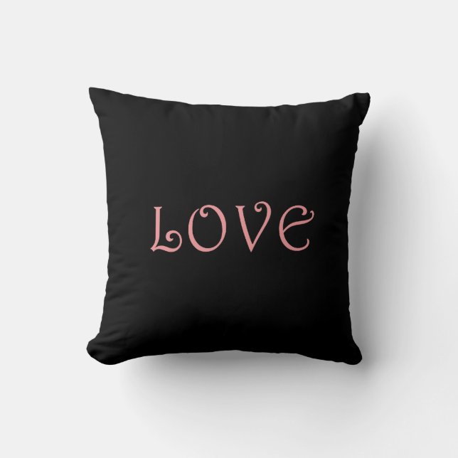 Black and pink love pillow (Front)