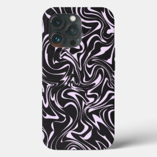Black and Pink Marble Abstract Pattern iPhone 13 Pro Case