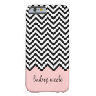 Black and Pink Modern Chevron Custom Monogram