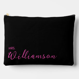Black and pink Mrs newly married Accessory Pouch