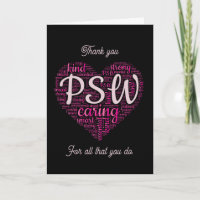 Black and Pink Personalized Thank You PSW