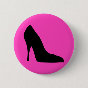 Black and Pink Pumps 6 Cm Round Badge