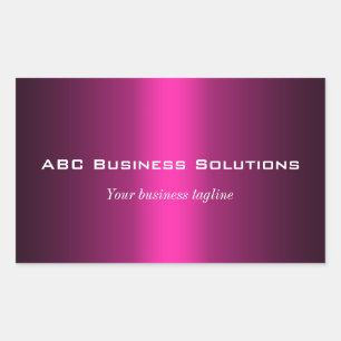 Black and Pink Rectangular Business Sticker