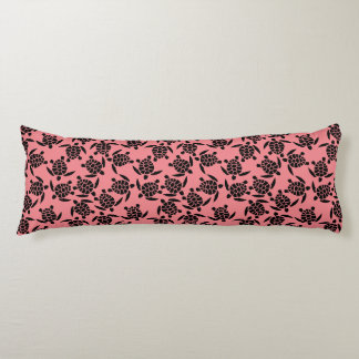 Black And Pink Repeat Motif | Sea Turtle Pattern Body Cushion
