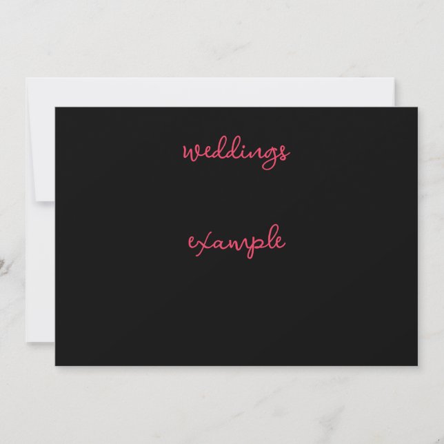 Black and Pink Script Wedding Invitation (Front)
