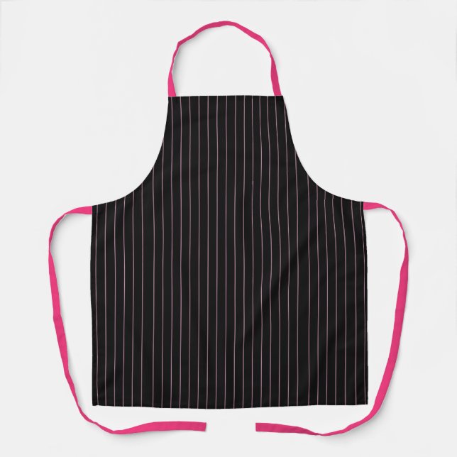 black and pink striped apron (Front)