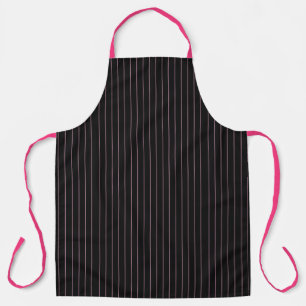 black and pink striped apron