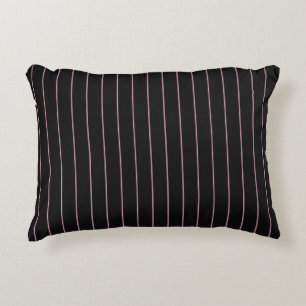 black and pink striped decorative cushion