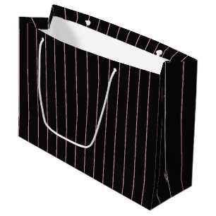 black and pink striped large gift bag