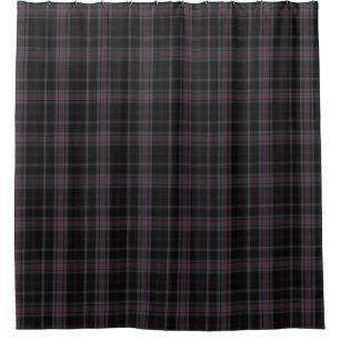 Black and Pink Tartan Plaid Scottish Kilt Shower Curtain