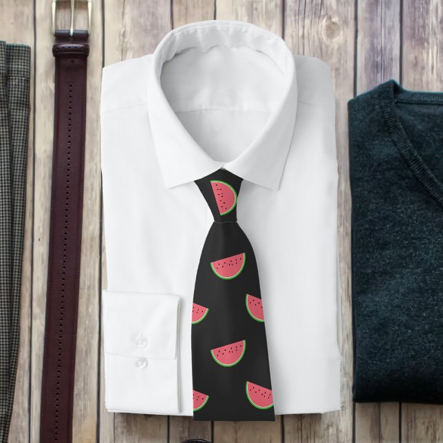 Black and Pink Watermelon Pattern Tie (Creator Uploaded)