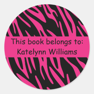 Black and Pink Zebra Stripe Sticker