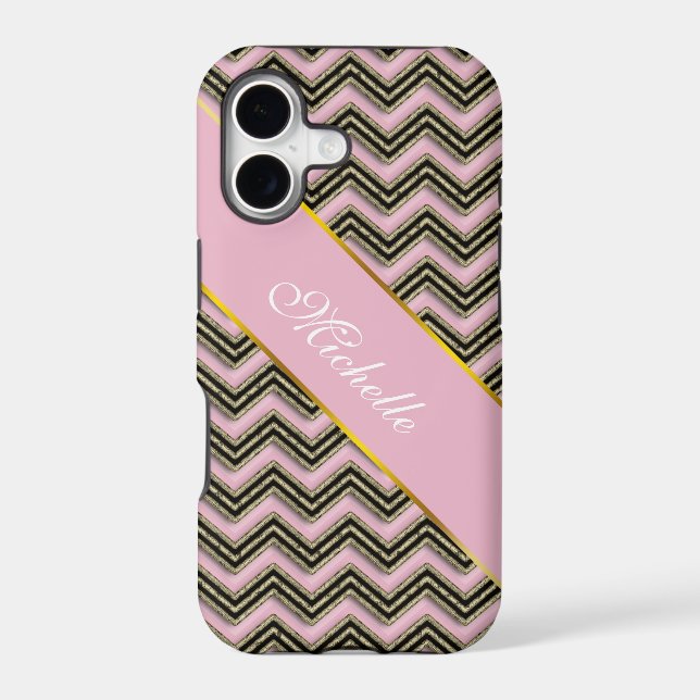 Black and Pink Zigzag Pattern (Back)