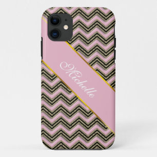 Black and Pink Zigzag Pattern Case-Mate iPhone Case