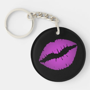 Black and Pretty Violet Ombre Lipstick Pout Kiss Key Ring