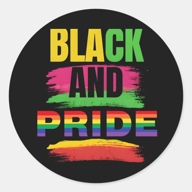 Black and pride colourful sticker set (Front)