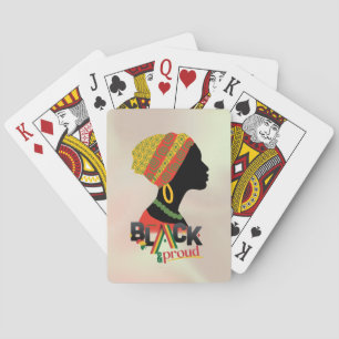 Black And Proud African American Girl Playing Cards