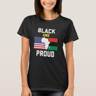 Black and Proud Pan-African and American Flag T-Shirt