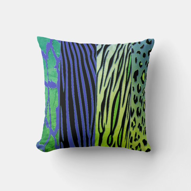 Black And purple Animal Printed Pillow (Front)