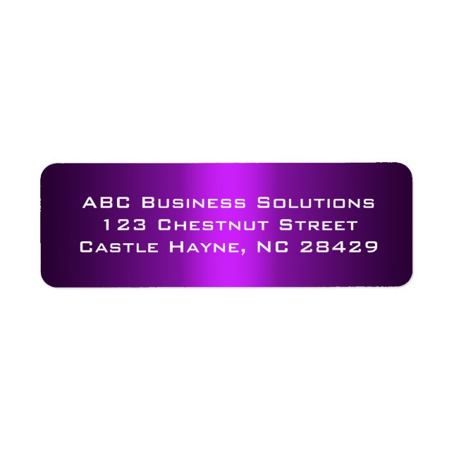 Black and Purple Business Return Address Sticker (Front)