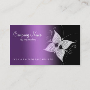 black and purple butterfly business cards