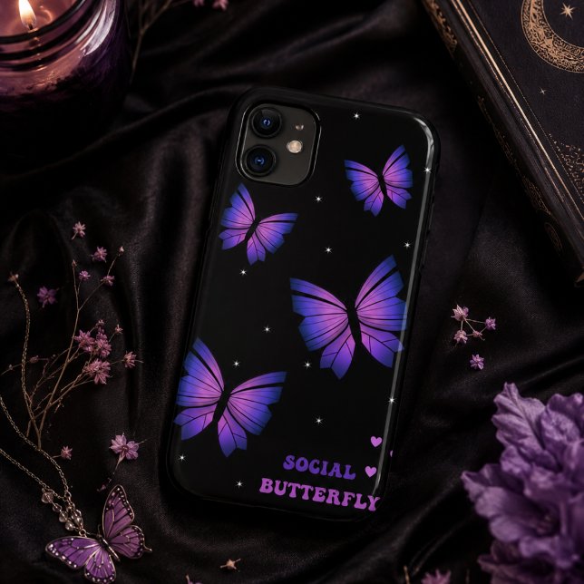 Black and purple Butterfly Phone case  (Creator Uploaded)