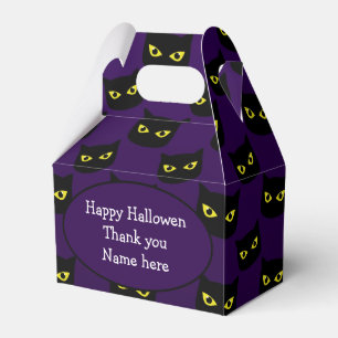 Black and purple cat yellow eyes Halloween pattern Favour Box
