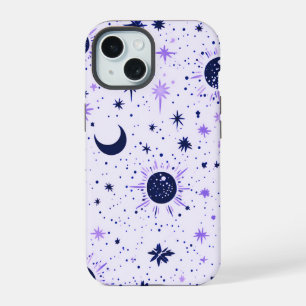 Black and Purple Celestial Sun Moon Stars iPhone 15 Case