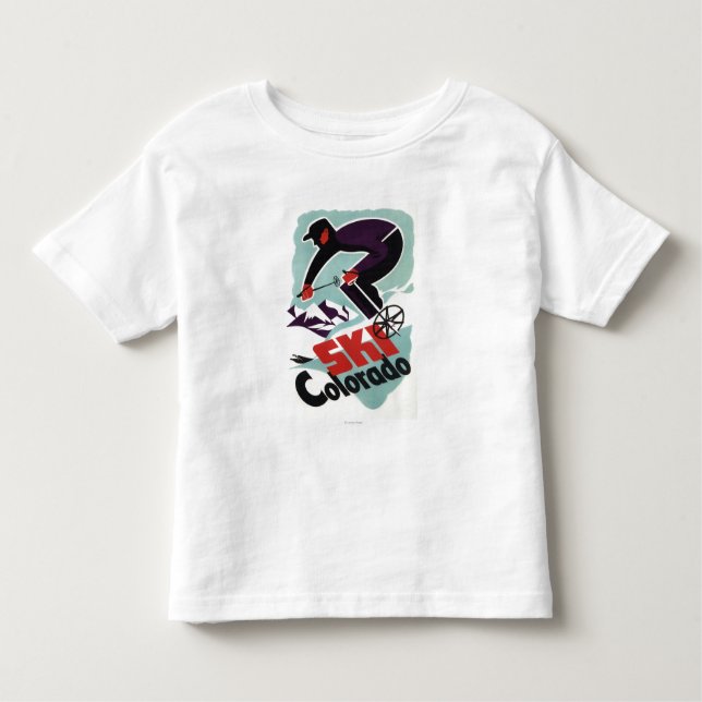 Black and Purple Clothed Skier Toddler T-Shirt (Front)