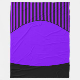 Black and Purple combined purple striped pattern Fleece Blanket