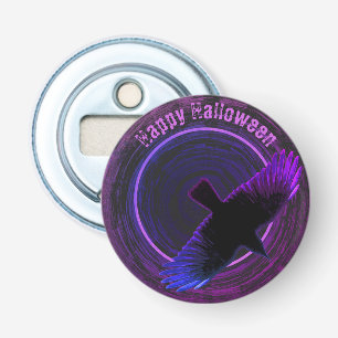Black and Purple Crow Bottle Opener