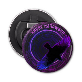Black and Purple Crow Bottle Opener