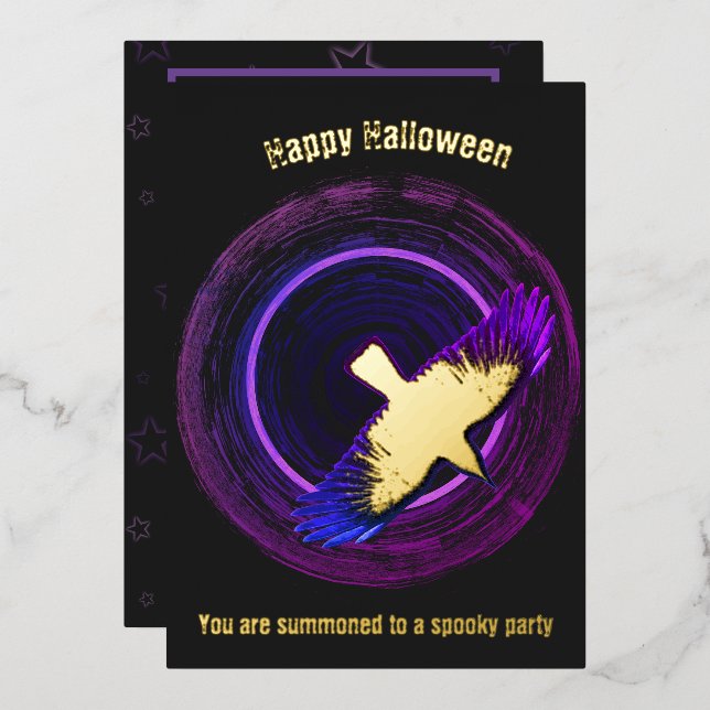 Black and Purple Crow Halloween (Front/Back)
