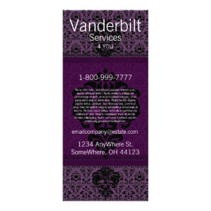 Black and Purple Damask Rack Card