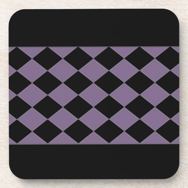 Black and Purple Diamonds Coaster (Front)