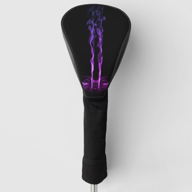 Black and Purple Dragon Smoke Golf Head Cover (Front)