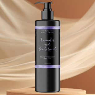 Black and purple faux foil cosmetics bottle label