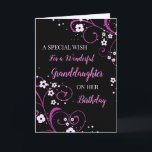 Black and Purple Flowers Granddaughter Birthday Card<br><div class="desc">Birthday card for granddaughter with pretty black and purple flowers and thoughtful verse.</div>