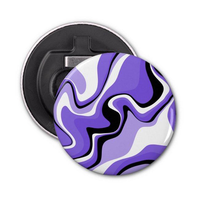Black and Purple Fluid Abstract Bottle Opener (Front)