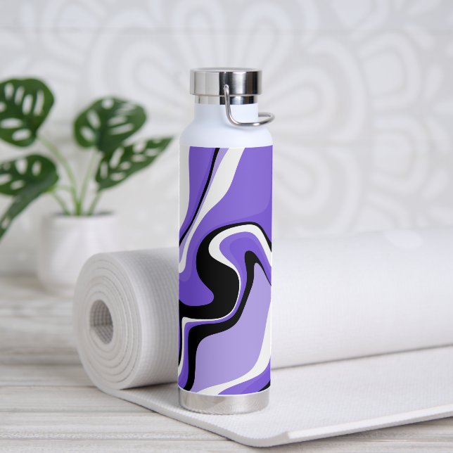 Black and Purple Fluid Abstract Water Bottle (Yoga)