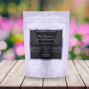 Black and Purple Foil Bath Salts Pouch Label