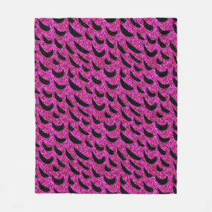 Black and Purple Glitter Animal Print Pattern Fleece Blanket