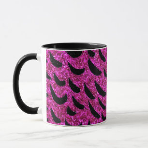 Black and Purple Glitter Animal Print Pattern Mug