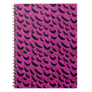 Black and Purple Glitter Animal Print Pattern Notebook