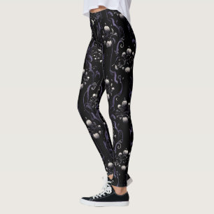 Black and Purple Gothic Pattern #5 Leggings