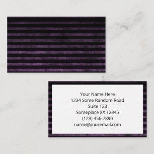Black and Purple Grunge Ombre Stripes Business Card