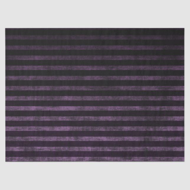 Black and Purple Grunge Ombre Stripes Tissue Paper (Front)