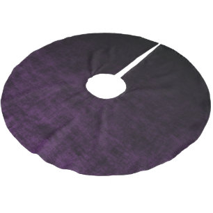 Black and Purple Grunge Ombre Texture Brushed Polyester Tree Skirt